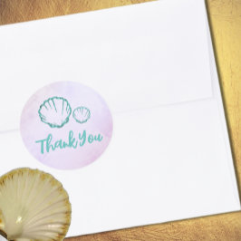 Adesivo Redondo Chá de fraldas de Seashell