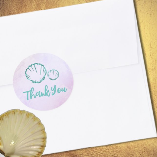 Adesivo Redondo Chá de fraldas de Seashell (Criador carregado)