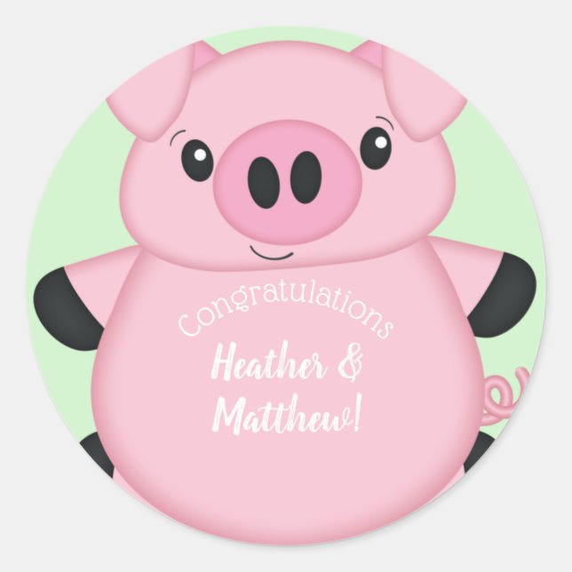 Adesivo Redondo Chá de fraldas de Suínos Verde (Frente)