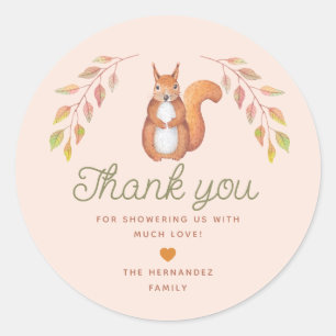 Adesivo Redondo Chá de fraldas de Tema de Queda Simétrica de Aquar