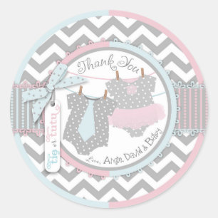 Adesivo Redondo Chá de fraldas Desconhecido de Tutu e Estilo Perso