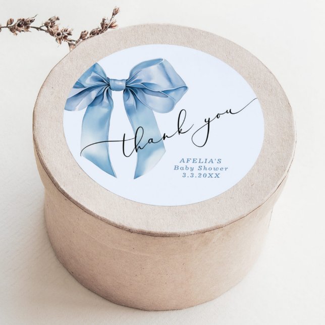 Adesivo Redondo Chá de fraldas do Arco Azul Obrigado (Criador carregado)