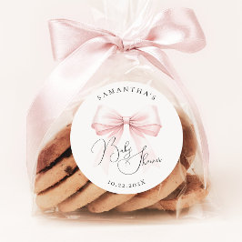 Adesivo Redondo Chá de fraldas do Arco rosa coquette