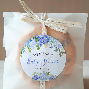 Adesivo Redondo Chá de fraldas do buquê   da flor de Carolina