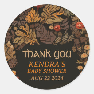 Adesivo Redondo Chá de fraldas do Fungi da Woodland Mushroom