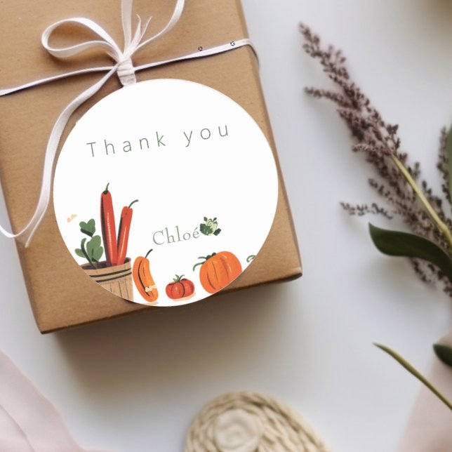 Adesivo Redondo Chá de fraldas do mercado de agricultores (Criador carregado)