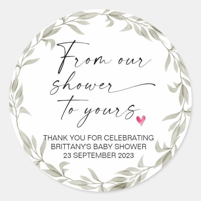 Adesivo Redondo Chá de fraldas do nosso Chá a favor do seu partido (Frente)