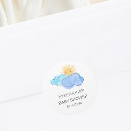 Adesivo Redondo Chá de fraldas do Rapaz do Sol e das Nuvens