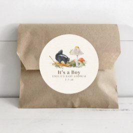 Adesivo Redondo Chá de fraldas do Skunk Boy Stinker Woodland