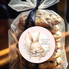 Adesivo Redondo Chá de fraldas do Slumber Bunny Girls