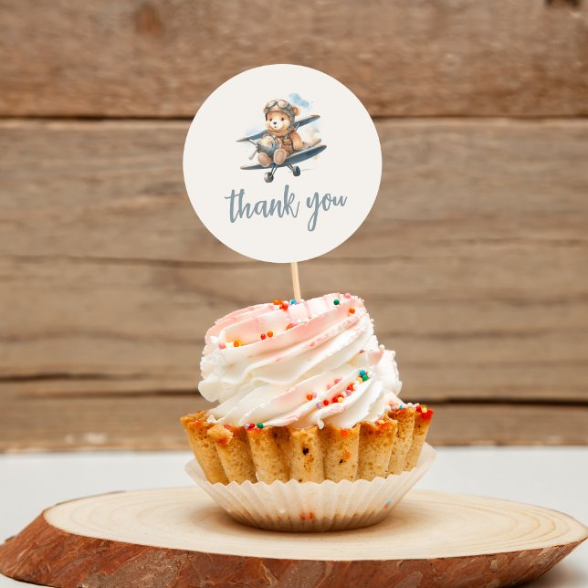 Adesivo Redondo Chá de fraldas do Urso Azul Encantador (Criador carregado)