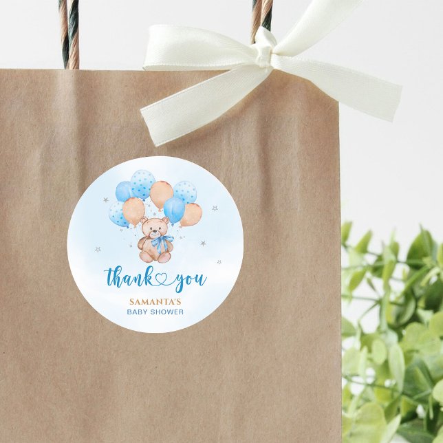 Adesivo Redondo Chá de fraldas do Urso de Teddy (Criador carregado)