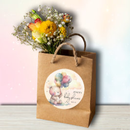 Adesivo Redondo Chá de fraldas do Urso de Teddy