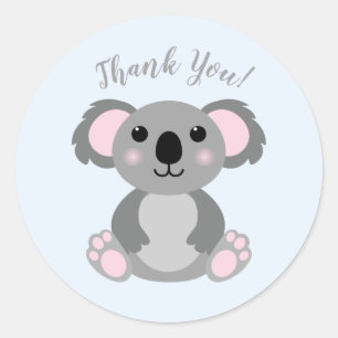 Adesivo Redondo Chá de fraldas do Urso Koala Blue