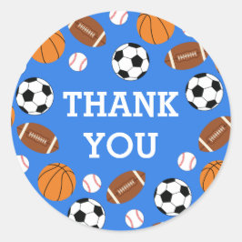 Adesivo Redondo Chá de fraldas Esportivo Coed Theme Boy Blue