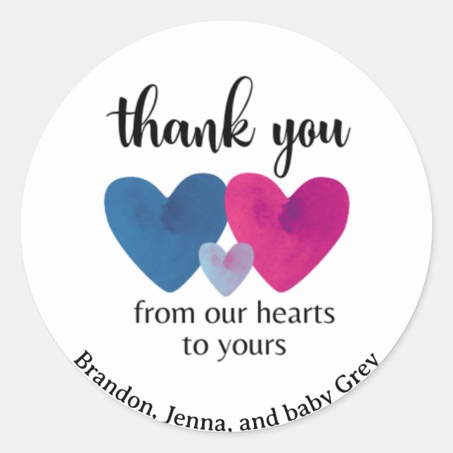 Adesivo Redondo Chá de fraldas Favor Sticker (Frente)