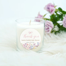 Adesivo Redondo Chá de fraldas Floral Arco Cor-de-Água Rosa