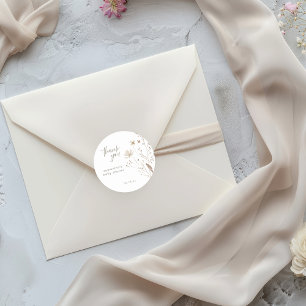 Adesivo Redondo Chá de fraldas Floral de Flor Selvagem Elegante