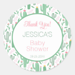 Adesivo Redondo Chá de fraldas Floral Suculente para Sucultura do 