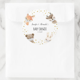 Adesivo Redondo Chá de fraldas florestal