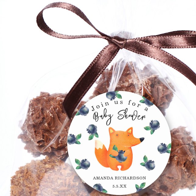 Adesivo Redondo Chá de fraldas Fox (Criador carregado)