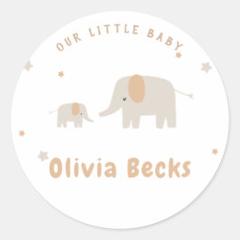 Adesivo Redondo Chá de fraldas Ilustrativo De Banda Certa Pastel