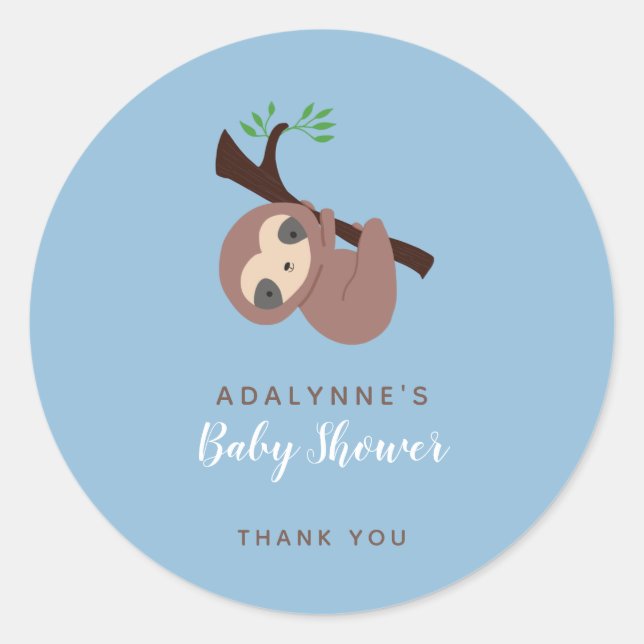 Adesivo Redondo Chá de fraldas Leve É um guisado castanho. (Frente)