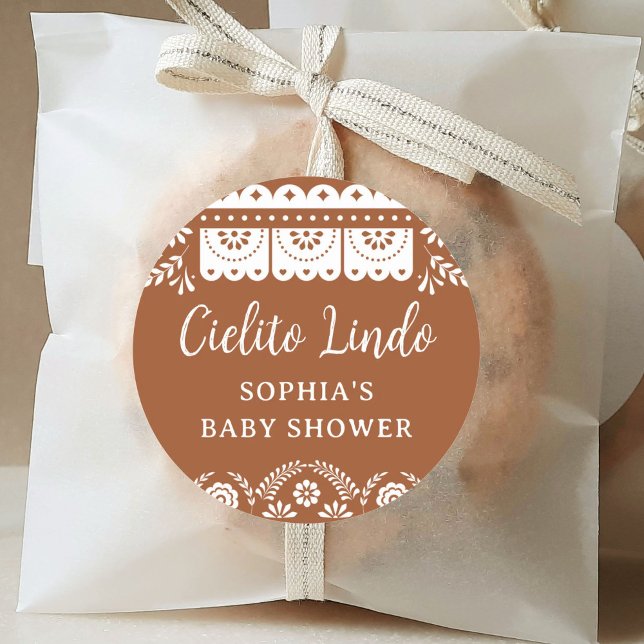 Adesivo Redondo Chá de fraldas mexicano Cielito Lindo Talavera (Criador carregado)