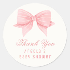 Adesivo Redondo Chá de fraldas Mínimo de Arco Rosa