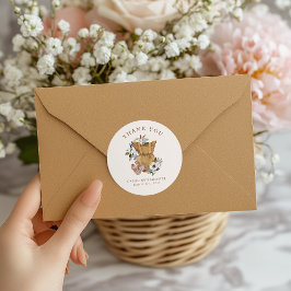 Adesivo Redondo Chá de fraldas Neutral Boho Nursery Obrigado