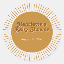 Adesivo Redondo Chá de fraldas Obrigado Sticker Aqui Vem O Filho