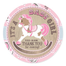 Chá de fraldas Ocidental de Cowgirl Rocking Horse