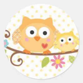 Adesivo Redondo Chá de fraldas OWL DA ÁRVORE HAPPI