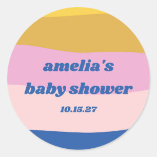 Adesivo Redondo Chá de fraldas Personalizado de Reprodução em Bran