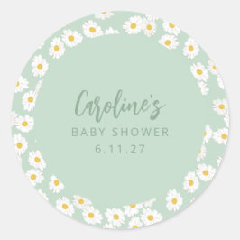 Adesivo Redondo Chá de fraldas Personalizado Floral do Boho Pastel