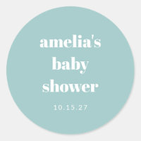 Chá de fraldas Personalizado Mínimo Azul Aqua Azul