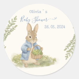 Adesivo Redondo Chá de fraldas Peter Rabbit