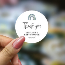 Adesivo Redondo Chá de fraldas Rainbow Boy