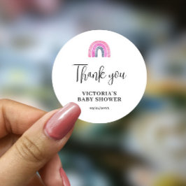 Adesivo Redondo Chá de fraldas Rainbow Girl