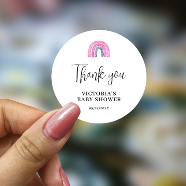 Adesivo Redondo Chá de fraldas Rainbow Girl (Criador carregado)