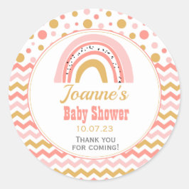 Adesivo Redondo Chá de fraldas rosa arco-íris