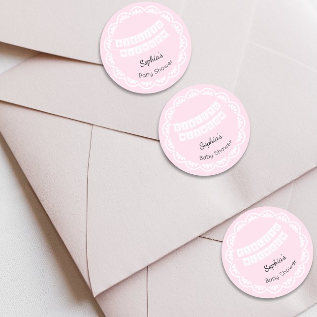 Adesivo Redondo Chá de fraldas Rosa Cielito Lindo (Criador carregado)