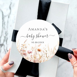 Adesivo Redondo Chá de fraldas rosa de pêssego silvestre