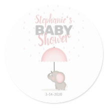 Chá de fraldas Rosa Elefante para Bebês