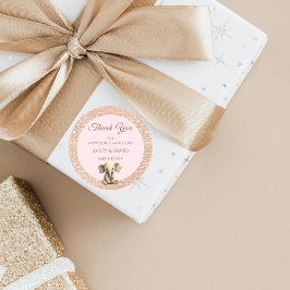 Adesivo Redondo Chá de fraldas Rosa Vintage é uma garota