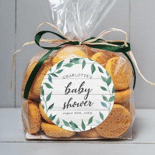 Adesivo Redondo Chá de fraldas Russo Verde