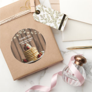 Adesivo Redondo Chá de fraldas Rustic Pancakes Baby & Brunch