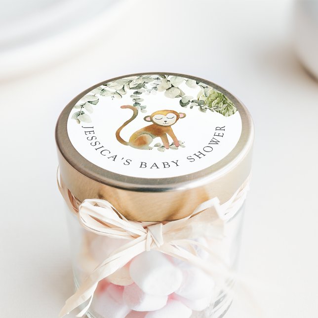 Adesivo Redondo Chá de fraldas Safari (Criador carregado)