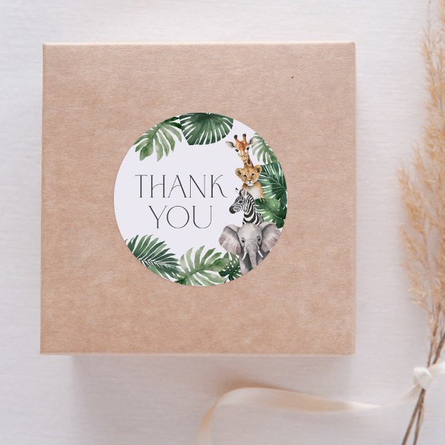 Adesivo Redondo Chá de fraldas Safari (Criador carregado)