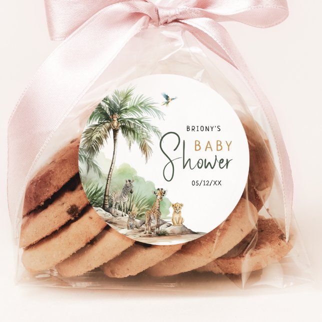 Adesivo Redondo Chá de fraldas Selgle Safari (Criador carregado)